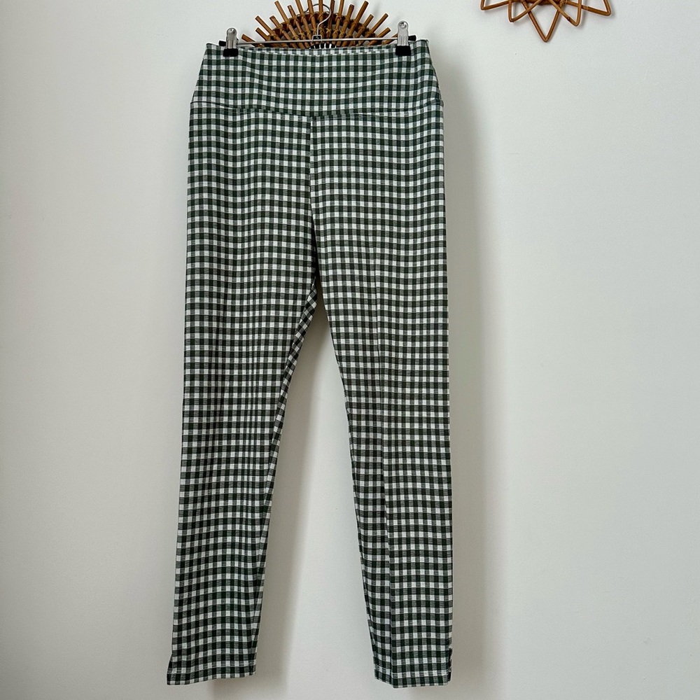 LOFT Lou & Grey Gingham Legging Pants, size M